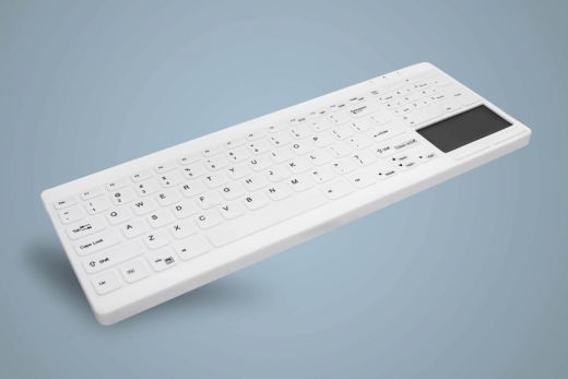 AK-C7412F-GUS-W, desinfizierbare Tastatur mit Nummernfeld und Touchpad, weiß, kabelgebunden