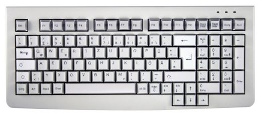 AK-700-U-W, kompakt Desktop Tastatur mit Nummernblock, lichtgrau, kabelgebunden
