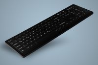 AK-C8100F-Ux-B, desinfizierbare PC Tastatur, schwarz, kabelgebunden, wahlweise vollversiegelt