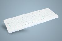 AK-CB7012F-Ux-W, beleuchtete, kabelgebundene Hygiene-Tastatur mit Nummernfeld, weiß, optional vollversiegelt
